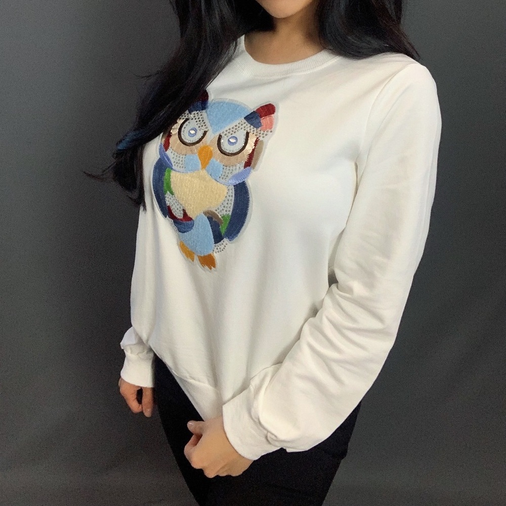 White Owl print sweatshirt